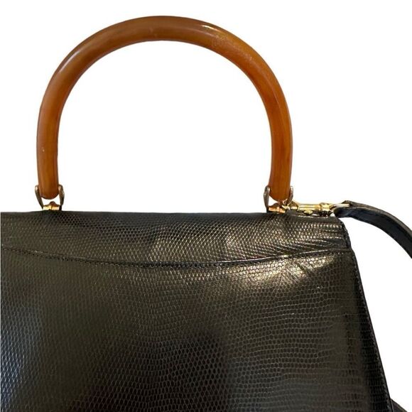 Gucci Top Handle black lizard print Bag - Picture 9 of 16